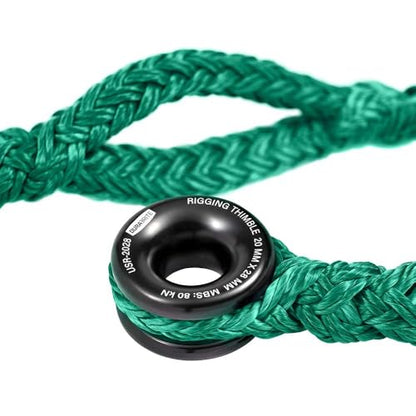 Pelican Rope 3/4" - 15 FT - Green Adjustable Rigging Block Sling with Aluminum Ring - 20,000 LBS MBS / 2,000 LBS WLL, 12 Strand, Polyester, Arborist Sling, Tree Climbing Gear - Single-Head - style: Single-Head | 3/4" – 15 FT