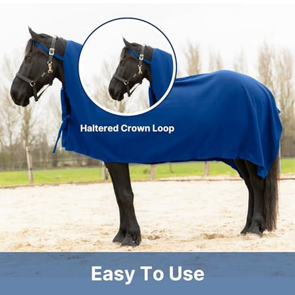 RESISTANCE Long Lasting & Warm Soft Fleece Square Cooler for Horse (Royal Blue, 90"x80") - color: Royal Blue