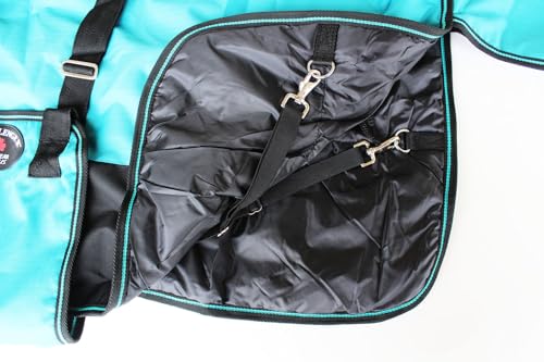Challenger 1200D Miniature Weanling Donkey Foal Pony Horse Winter Blanket 51936B - color: Turquoise Black, size: 60 Inches