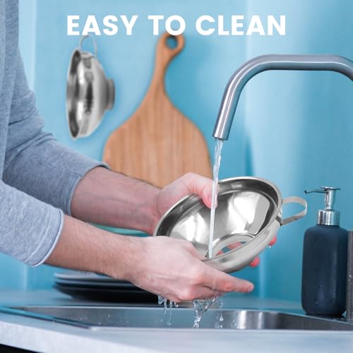 3 Pack Canning Funnel with Strainer, Stainless Steel Wide Mouth Funnels for Small and Large, Canning Supplies Kit for Kitchen Use Filling Bottles