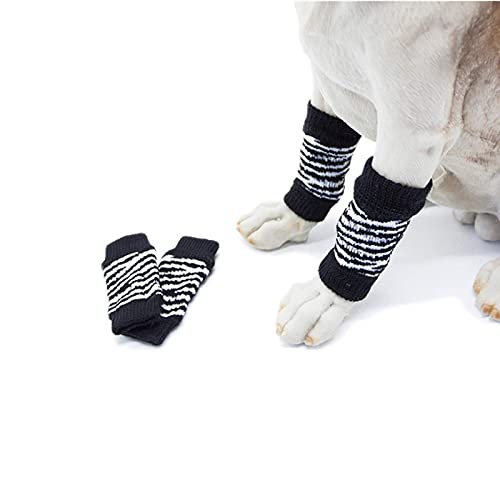 Dog Leg Protectors to Help Reducing Licking Scratching Wound After Surgery - color: Black, size: S-Leg Girth: 2.04in