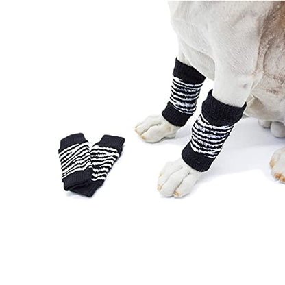 Dog Leg Protectors to Help Reducing Licking Scratching Wound After Surgery - color: Black, size: S-Leg Girth: 2.04in