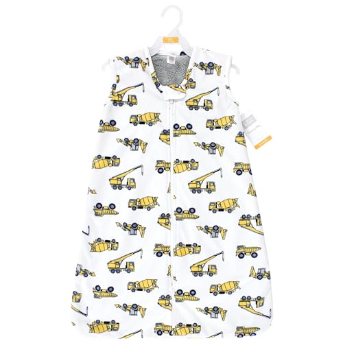 Hudson Baby Infant Girls Long Sleeve Plush Faux Fur Sleeping Bag, Wearable Blanket - color: Construction, size: 12-18 Months