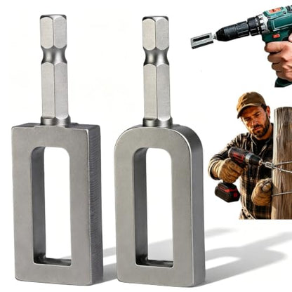 Electric Drill Wire Twisting Tool – 2PCS Heavy Duty Wire Twister Set, 1/4" Hex Shank Fast Twisting Tool for Fencing, Rebar Tying & Construction (9# & 11#)