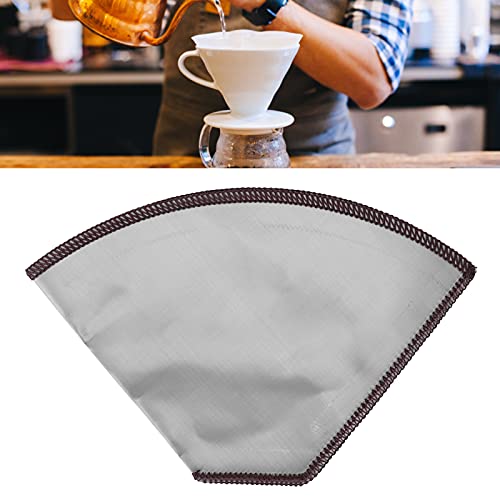 Pour Over Coffee Filter 4-6 Cup Reusable Coffee Strainer Bag Foldable | Stainless Steel Cone Coffee Strainer Bag for Coffee Machine Milk Tea Residue