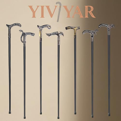 Walking Cane for Men & Women & Seniors - 36.5 Inch Skull Metal Cane