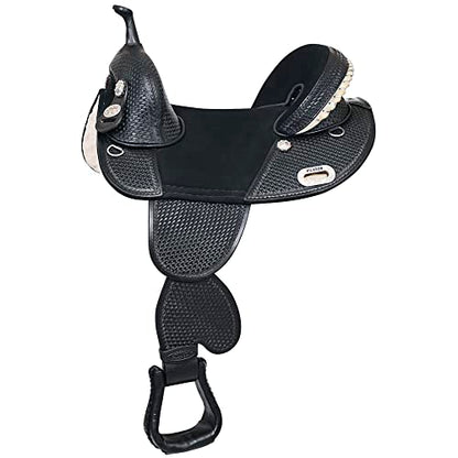 HILASON Western American Leather Trail Barrel Racing Horse Saddle | Treeless for Horses - size: 17 In