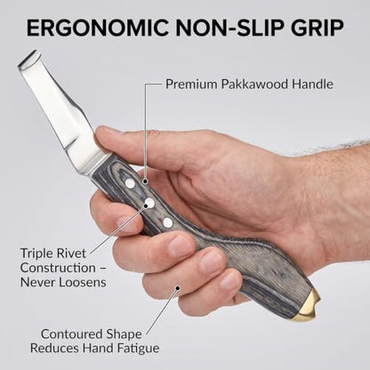 Premium Hoof Knife with Brass End, Stainless Steel