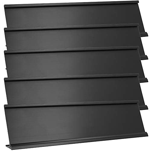 ExcelMark 2"x 8"Aluminum Name Plate Holder for Desk - Set of 5 - Office Business Door Sign Holder - Black - color: Black, size: 5 Name Plates