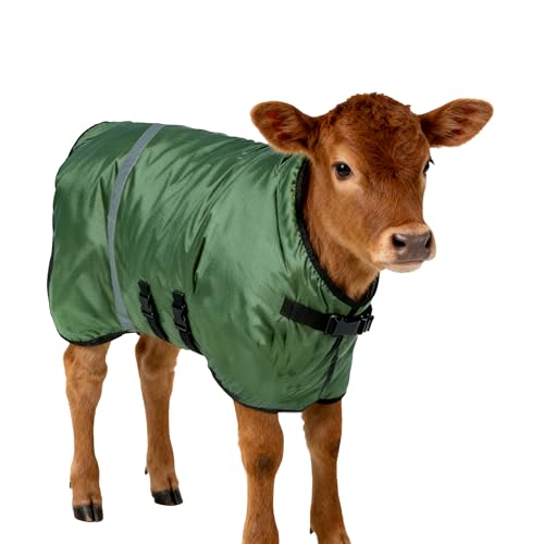 1 Pack Green Calf Coat, Calf Blanket, Warm Sheet for Calves, Goats, Donkeys and Other Livestocks