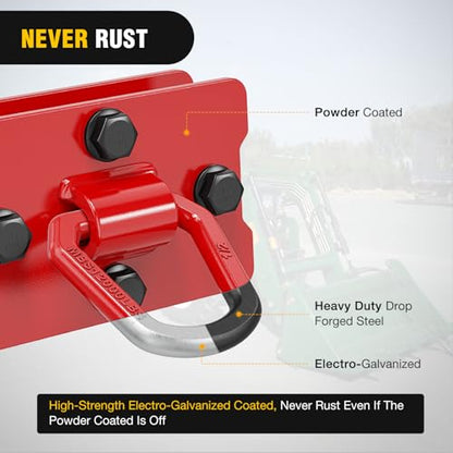 Nilight 1/2" Heavy Duty Trailer D Ring Tie Down Anchors with Backing Plates - color: Red, size: D Ring