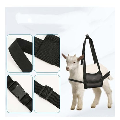 Calf Sling for Weighing Calf Sling for Weighing Little Animals Adjustable Livestock Harness Sling for Lambs Goats(Black)