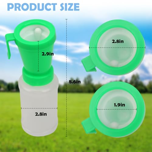 DQITJ 2 Pack Teat Dip Cup Non Reflow Nipple Cleaning Disinfection Dip Cup for Cow Sheep Goat (350ml, Green)