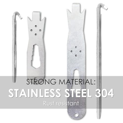 QMARK Fence Wire Twister Tool Set, Stainless Steel, 3.8 and 6.0 Inch, 2 Pcs | T-Post Clip Tool
