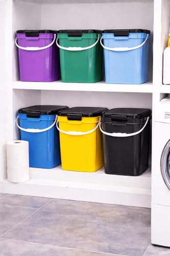 House Naturals 4 Gallon Square Food Grade Plastic Bucket with Lid, Made in USA (Pack of 2) (Purple) - color: Purple