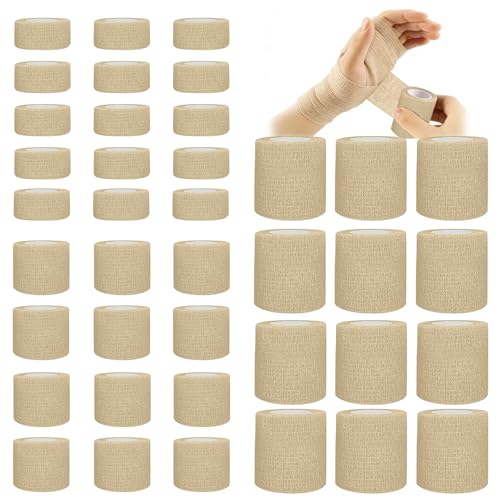 BIRDDIE 39 Packs 1"/2"/3" Skin Tone Self Adherent Bandage Wrap - color: Skin Bandage-39