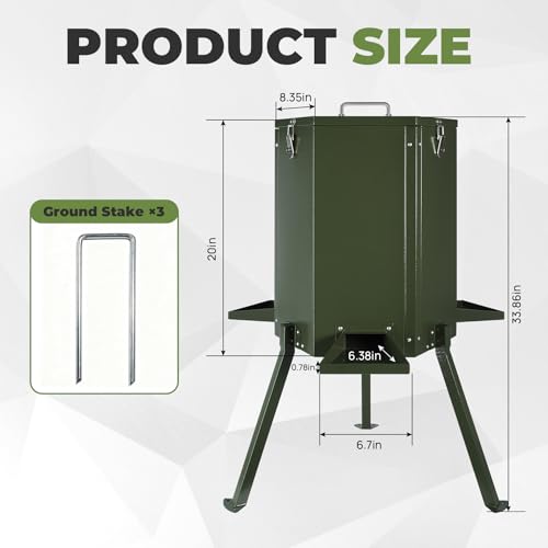 Metal Deer Feeder, Gravity Deer Feeder with Locking Lid