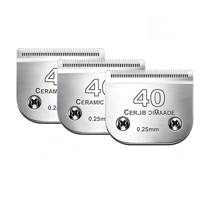 3PCS 40 Blades Dog Grooming Blades Compatible with Andis/Wahl Dog Clipper - color: 3pack #40
