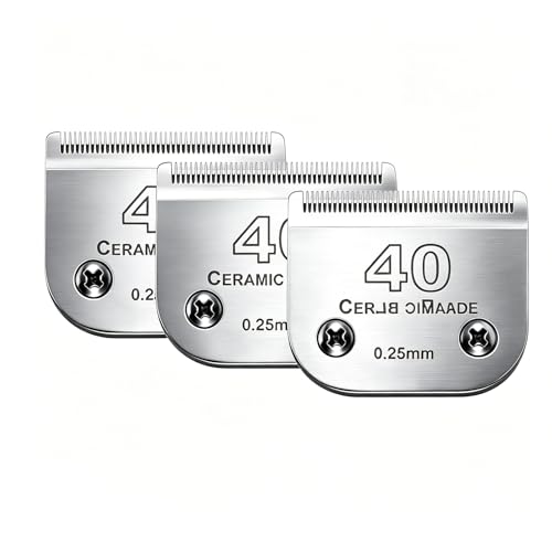 3PCS 40 Blades Dog Grooming Blades Compatible with Andis/Wahl Dog Clipper - color: 3pack #40
