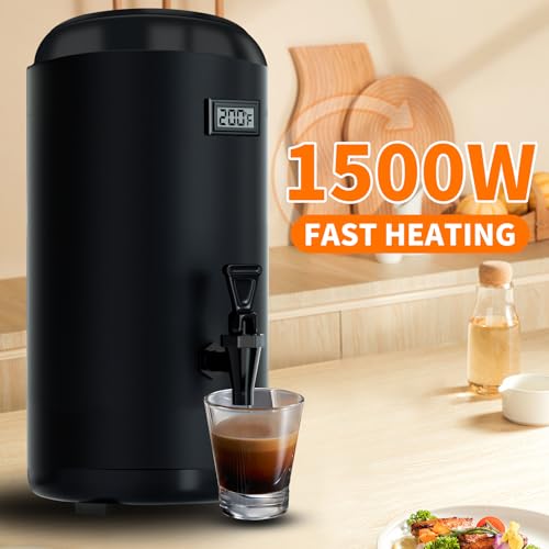 Insulated Beverage Dispenser with Heating Drink Dispenser, Electric Heating Beverage Dispenser-75 Cup Hot&Cold water Urn, Hot Drink Beverage-Stainless Steel Hot Drink Dispenser 12 L/3.2 Gallon