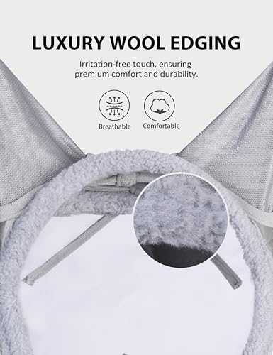 Harrison Howard CareMaster Horse Fly Mask UV Protective Fine Mesh with Extra Wool Soft Touch on Skin Moonlight Silver M - color: Moonlight Silver, size: Cob (Medium)