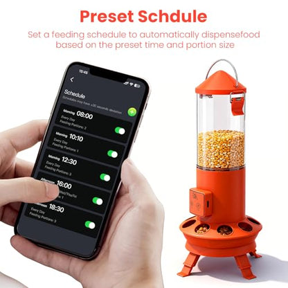 Automatic Chicken Feeder, Smart Chicken Coop Accessories, APP Smart Remote Control Chicken Feeders No Waste, Preset Feeder Schedule, 9 Chicken Feeder Port, Professional Poultry Feeding Equipment