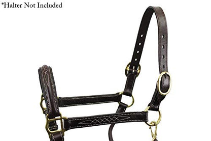 Tahoe Tack Double Stitched Leather Breakaway Halter Replacement Crown – Your Choice of 21" or 25" Length - color: Black, size: 21"