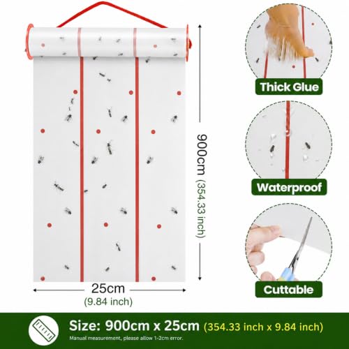 Qualirey 2 Pcs Giant Flypaper Fly Traps, 295ft Sticky Fluorescent Green - color: White
