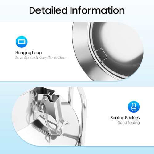 13.25Gal/50L Milk Can Stainless Steel Seamless Milk Jug Milk Pail, Anti-Leak Liquid Storage Container with Tight Lid and Handle - size: 50L