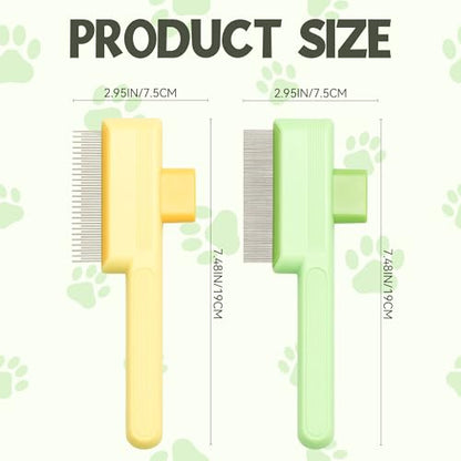 Flea Comb for Cats & Dogs Brush for Shedding Self Cleaning Pet Comb Lice Comb with Long & Short Stainless Steel Teeth Pet Hair Removal Tool 2026