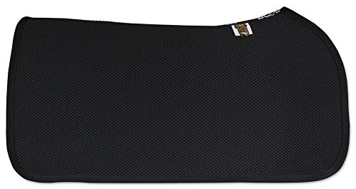 ECP Equine Comfort Products 3D Mesh Western Saddle Pad, Breathable Air Channels, Contoured Spine Support, Non-Slip Grip, Lightweight All-Purpose Therapeutic Riding Pad, Black