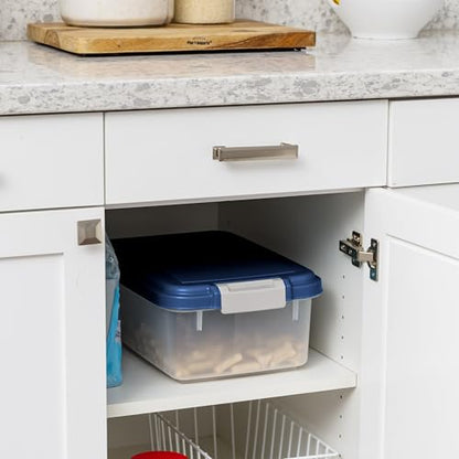 IRIS USA Dog Food Storage Container, Up to 11 lbs, Navy, Made in USA - size: 11 lbs