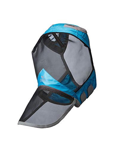 Harrison Howard CareMaster Pro Luminous Horse Fly Mask Large Eye Space Full Face Standard with Nose No Ears Voodoo Blue M Cob - color: Voodoo Blue, size: Cob (Medium)