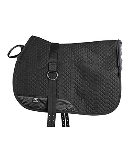 Engel Sheepskin Lined Bareback Pad - Western - color: black charcoal