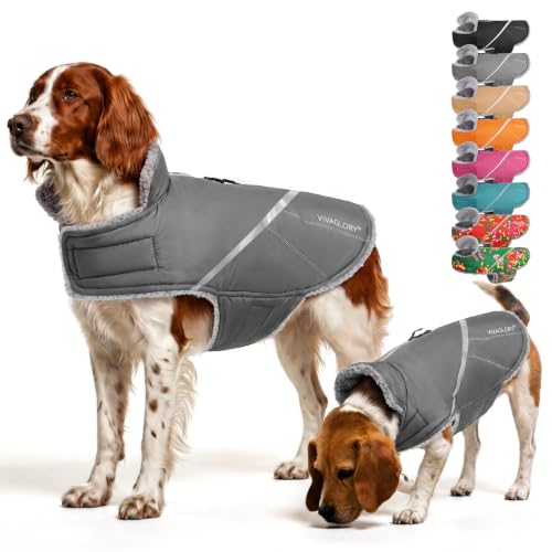 VIVAGLORY Dog Jacket Warm Snowrap Dog Winter Coat Vest, XXS, Grey - color: Grey, size: XXS(Chest: 12-15'')