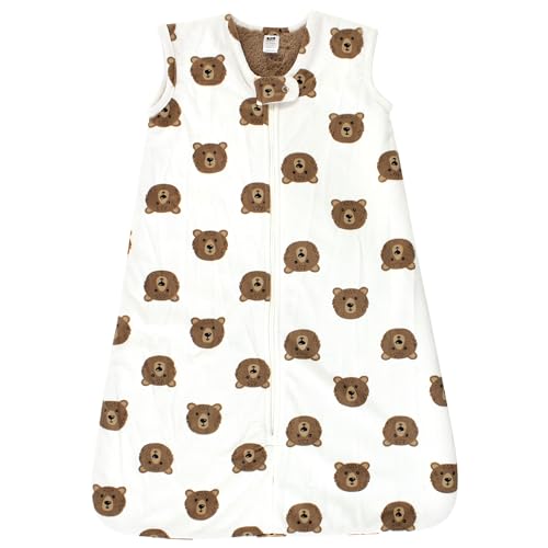 Hudson Baby Infant Girls Long Sleeve Plush Faux Fur Sleeping Bag, Wearable Blanket - color: Brown Bear, size: 18-24 Months