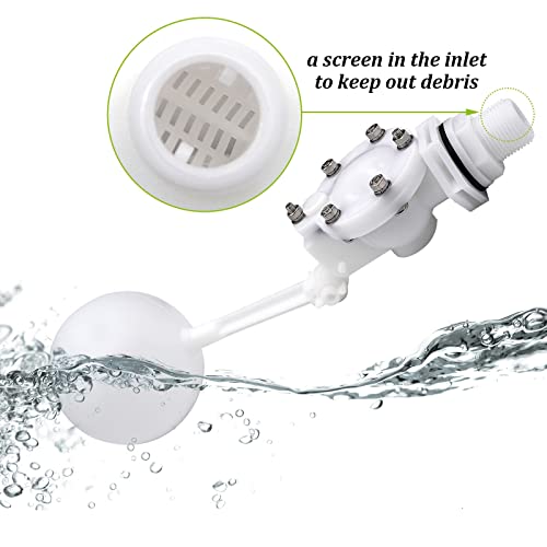 Water Float Valve with Adjustable Arm, Heavy Duty Float Valve 3/4 for Water Tank Pond, High Flow Rate (Pack of 2) - size: 12.9" in length (Pack of 2)