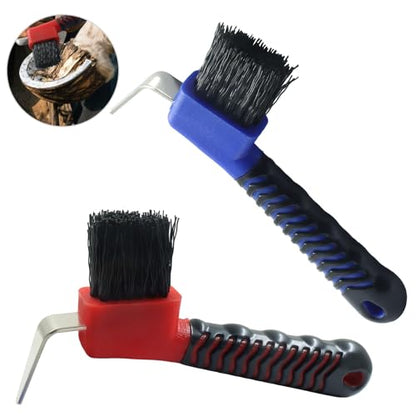 Horse Hoof Pick Brush, Red+Blue - color: Red+Blue