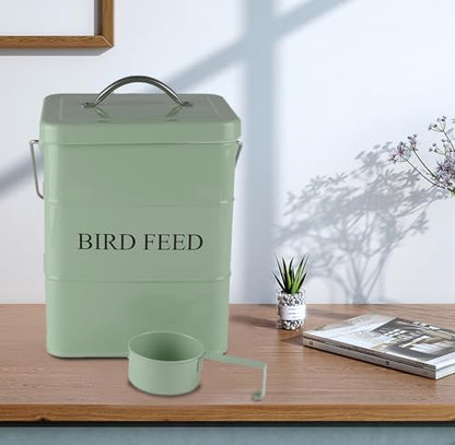 Geyecete Bird Feeder,Bird Food Jar Pet Food Storage Airtight Food Storage Container-Green - color: Green