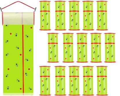 15 Rolls Sticky Fly Trap 30 ft Each, Fluorescent Green - color: Fluorescent Green