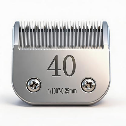 #40 1/100 inch (0.25mm) Pet Grooming Clipper Replacement Blades, Detachable Blade Compatible with andis/wahl/Oster Dog Clippers (S40), Very Short Roots After a Haircut - size: S40