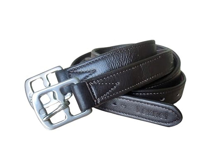 Non-Stretch Soft Stirrup Leather with Stainless Steel Hardware 1 Pair Pack of 2 - color: Brown, size: 48 Inch