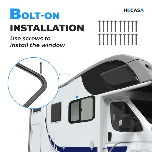 HECASA 24" W x 22" H RV Window Horizontal Sliding Window Camper Trailer - size: 24" W x 22" H