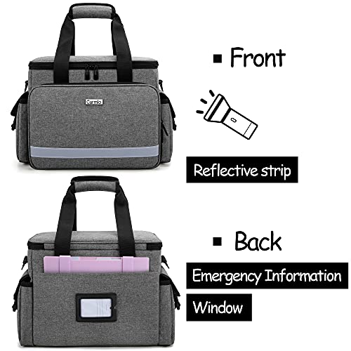 CURMIO Empty First Aid Kits Case for Home Health Care and Trauma Kits, Gray - color: Gray