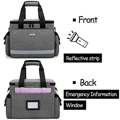 CURMIO Empty First Aid Kits Case for Home Health Care and Trauma Kits, Gray - color: Gray