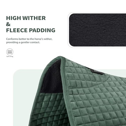 Tackmore All-Purpose Square Quilted Western Saddle Pad, Horse Saddle Pad - color: Green