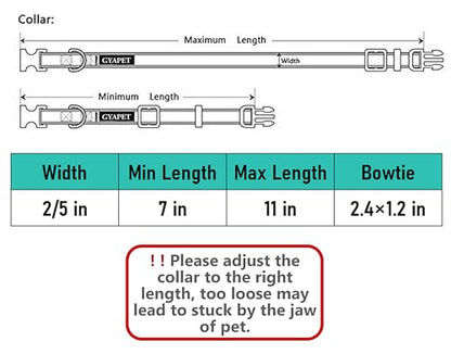 Collar for Cat Pet Breakaway with Bell Bowtie Detachable Bow Adjustable Safety Kitten Puppy Girl Boy 2pcs Kimono-Blue & Pink - color: Kimono-Blue & Pink