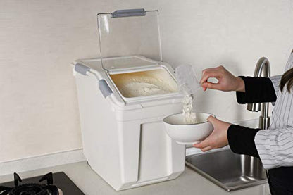 EonTone [2-Pack] 30 lbs Flour Storage Container, 25L Airtight Food Bin with Wheels BPA-Free - size: 25 Liters (pack of 2)