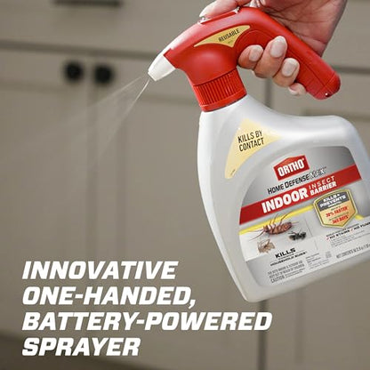 Ortho Home Defense Max Indoor Insect Barrier, 1.5 L | Home Bug Killer Spray with Battery Powered Quickhand Sprayer, Kills Ants, Roaches, Spiders, Fleas and Ticks - color: Quickhand Sprayer