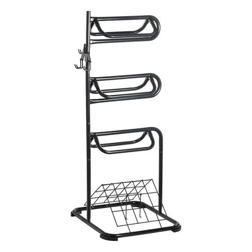 VEVOR Freestanding Saddle Stand, 30 x 30 x 68.5 in, 3 Tiers Saddle Rack, Heavy Duty Saddle Blanket Holder with Removable & Rotating Tiers, English & Western Saddle Rack for Tack Room Organization - style: XL Large 3 Tiers-1 Pack